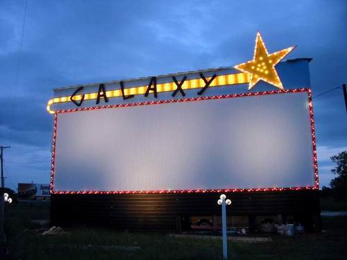 Galaxy Drive-In Theatre - Copycat Sign In Texas (newer photo)